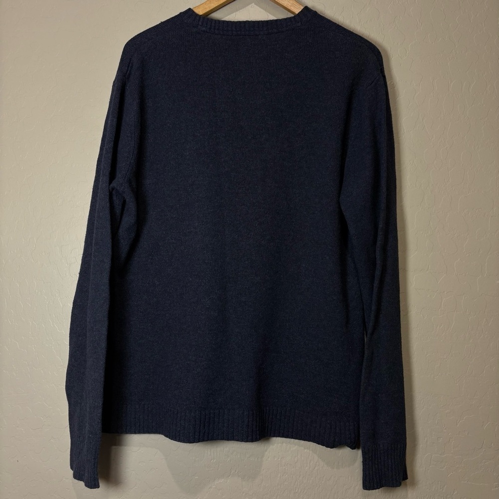 Mens Gap Sweater sz Large Dark Blue Cotton Wool blend RN54023 - Picture 4 of 7